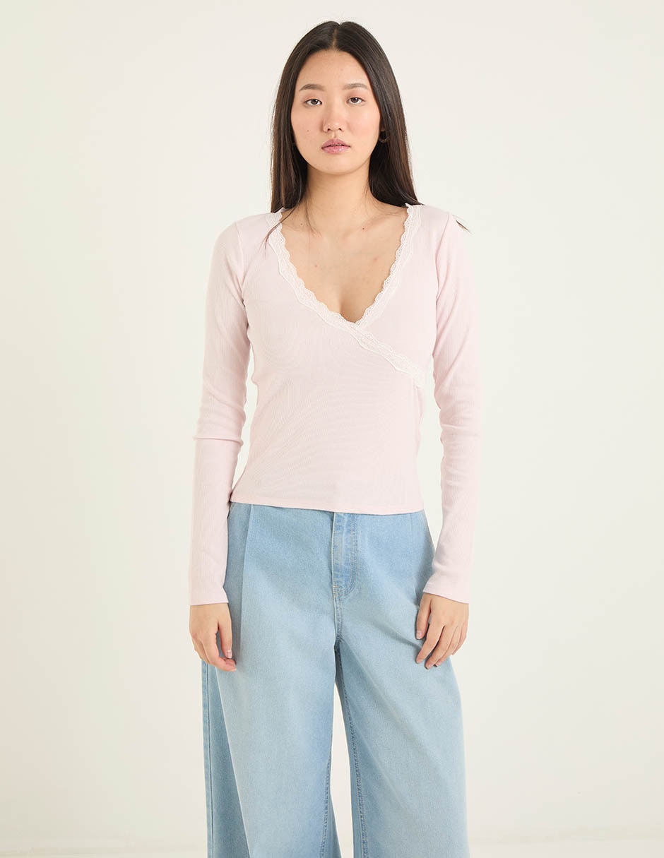 Blusa manga larga para mujer
