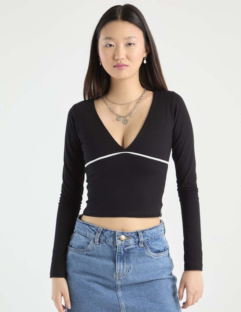Blusa manga larga para mujer