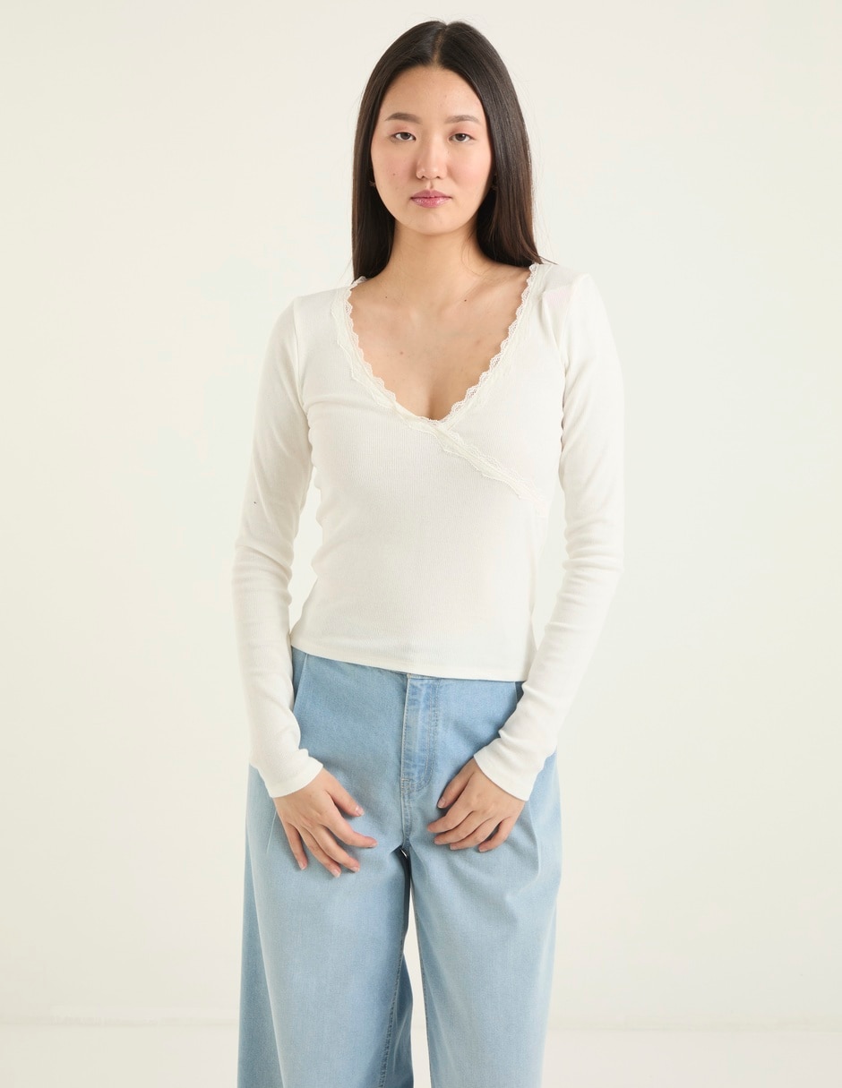 Blusa manga larga para mujer