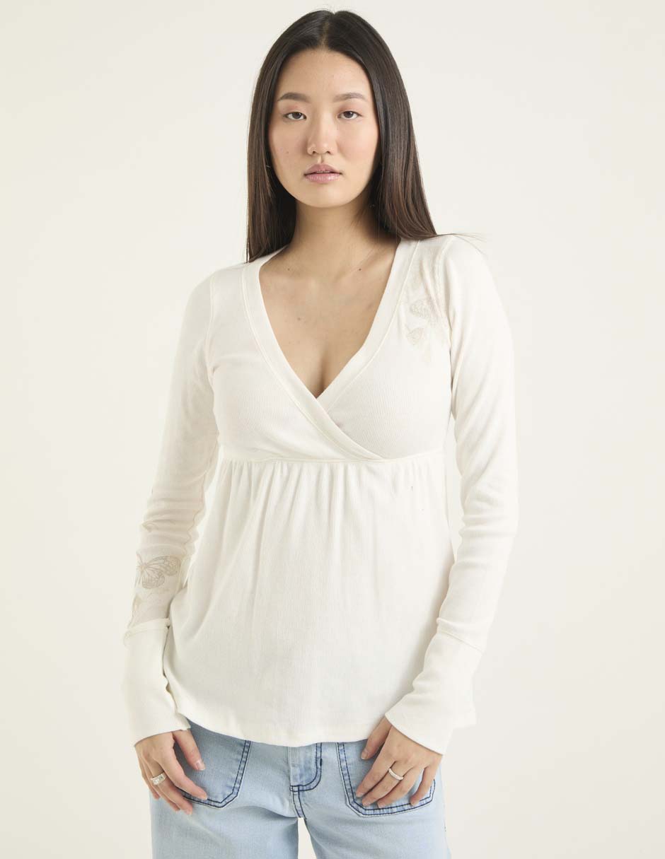 Blusa manga larga para mujer