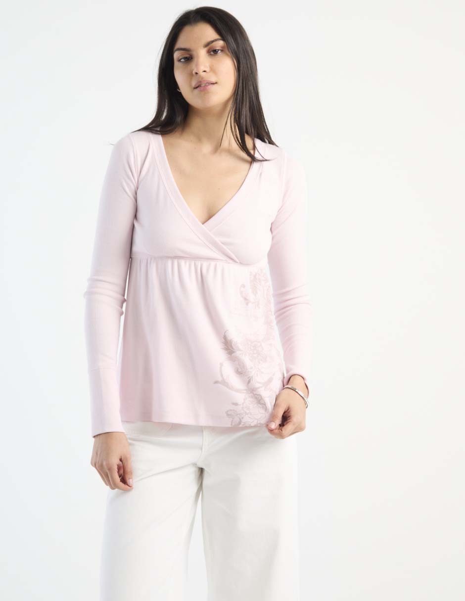 Blusa manga larga para mujer