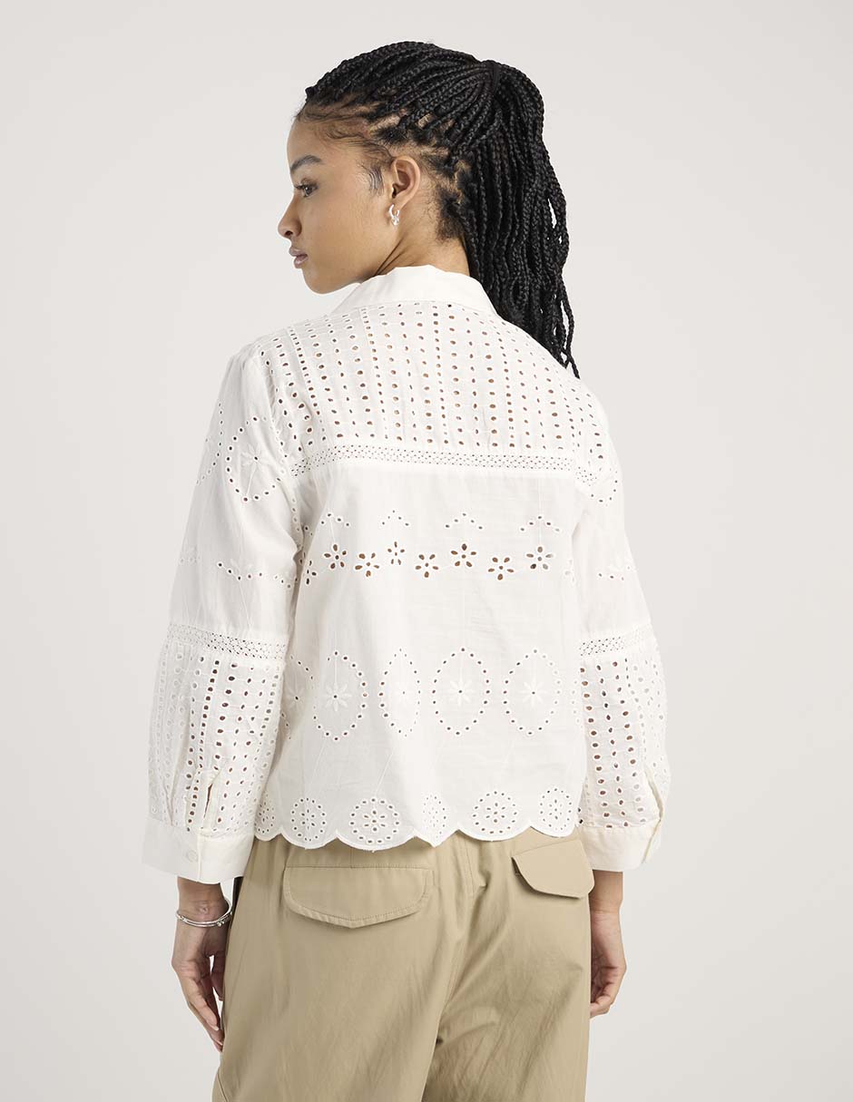 Blusa camisera Only manga larga para mujer