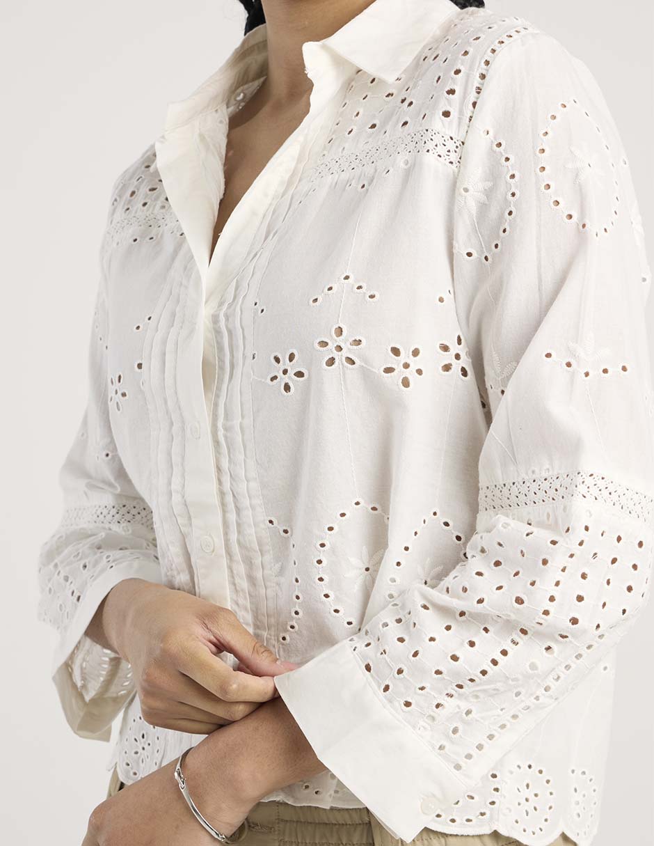 Blusa camisera Only manga larga para mujer