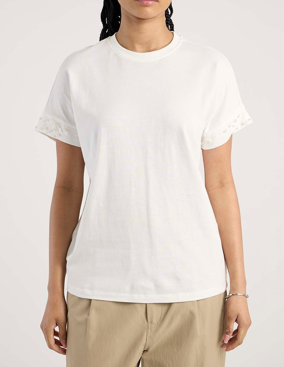 Playera manga corta cuello redondo para mujer 5