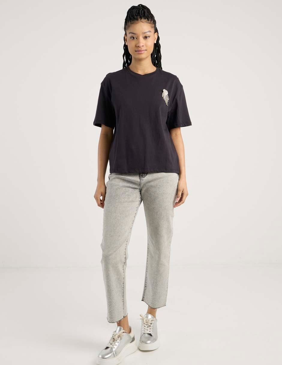 Playera manga corta cuello redondo para mujer 3