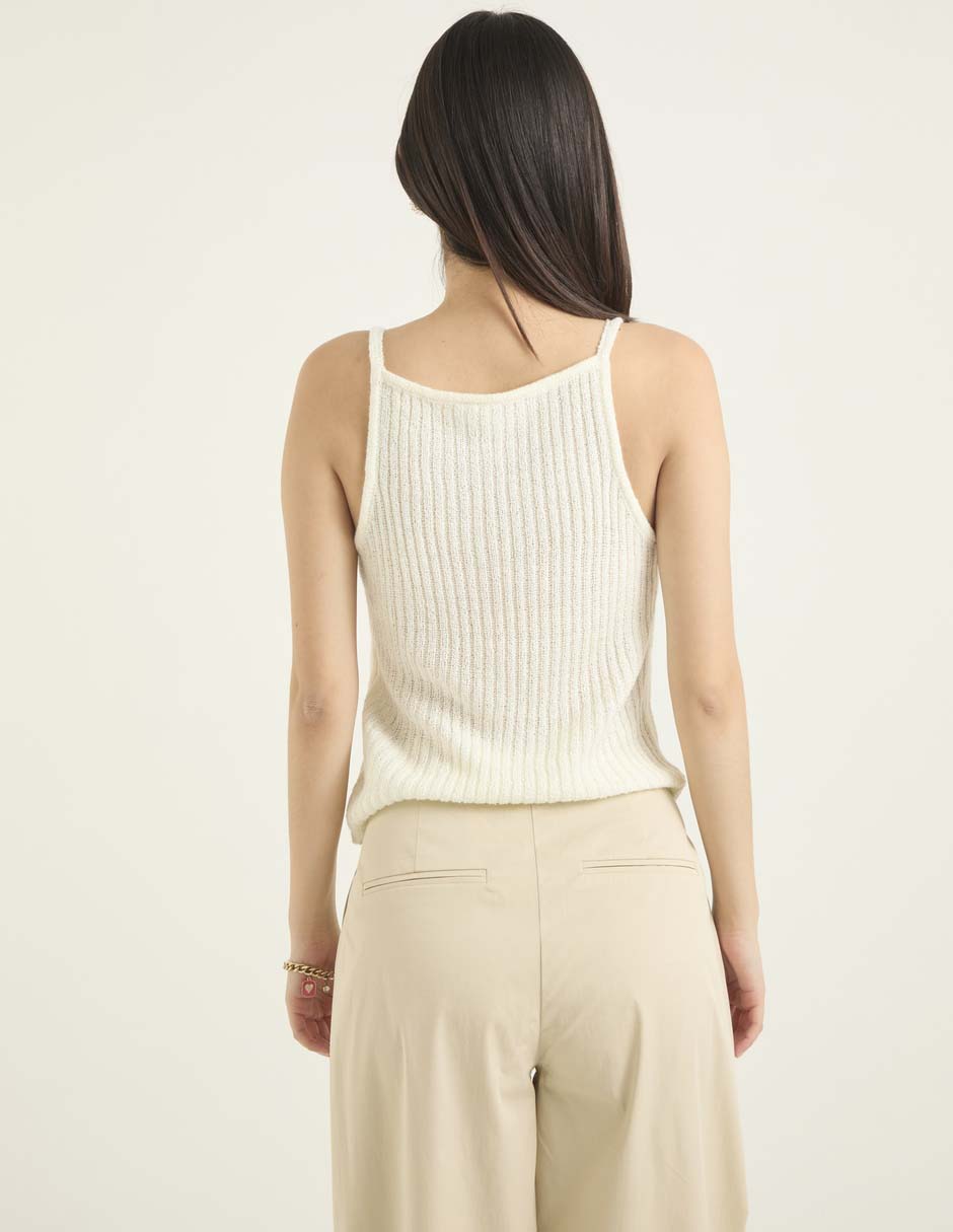 Top Only cuello redondo tirante delgado