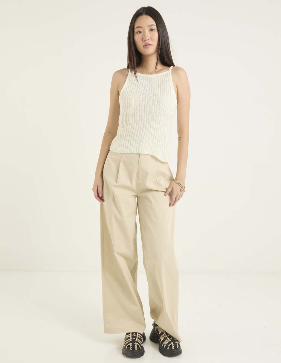 Top Only cuello redondo tirante delgado