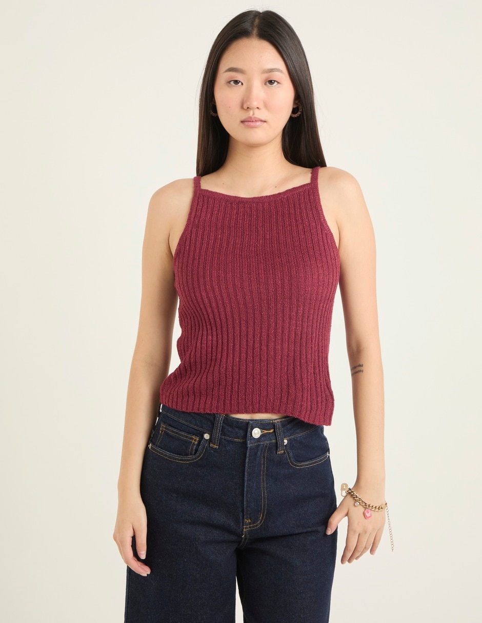 Top cuello redondo