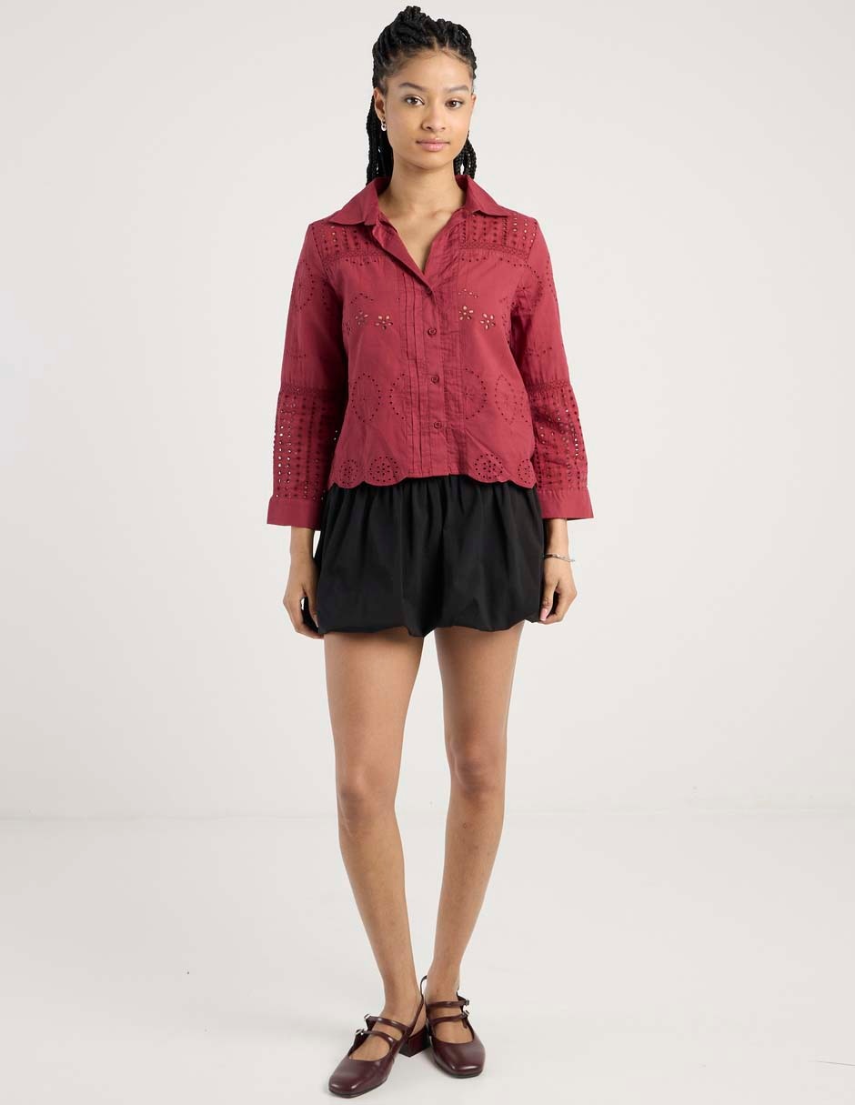 Blusa camisera manga larga para mujer 3
