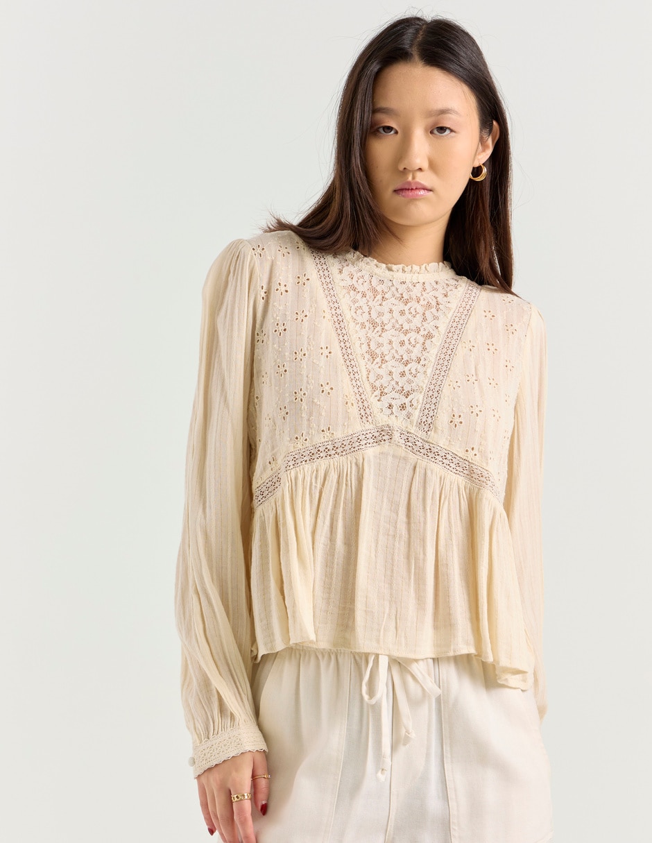 Blusa manga larga para mujer