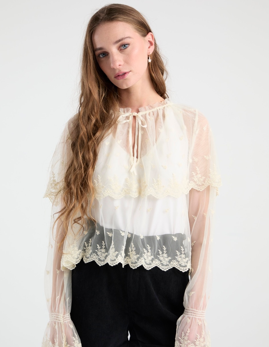 Blusa manga larga para mujer