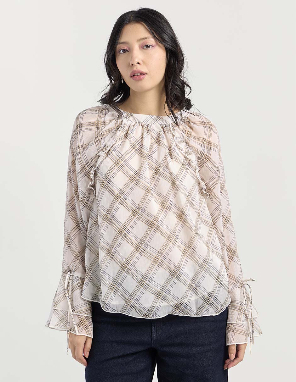 Blusa manga larga para mujer