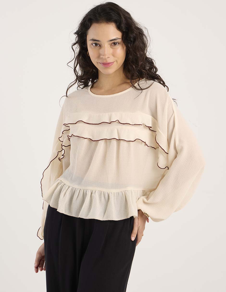 Blusa manga larga para mujer