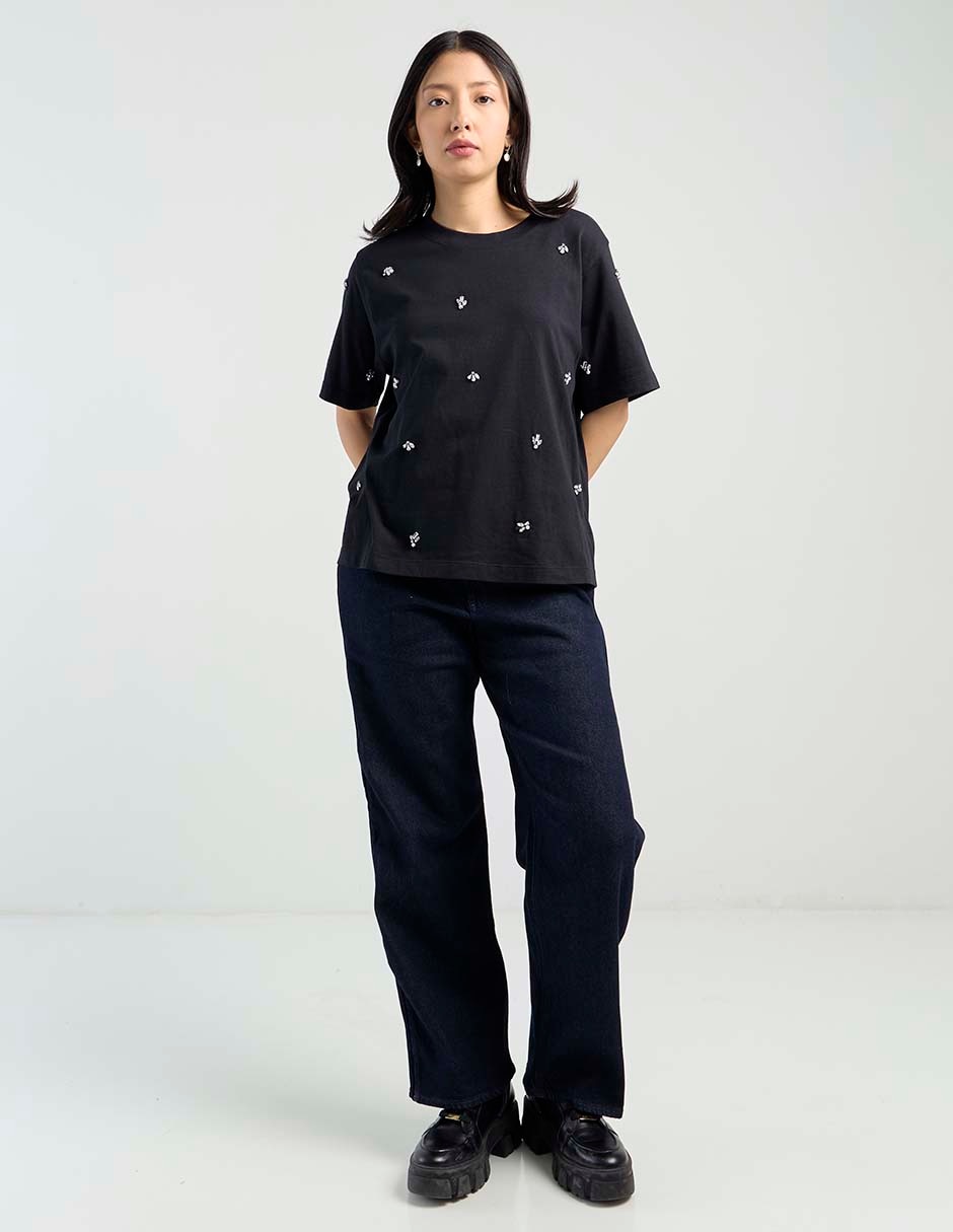 Playera manga corta cuello redondo para mujer 3