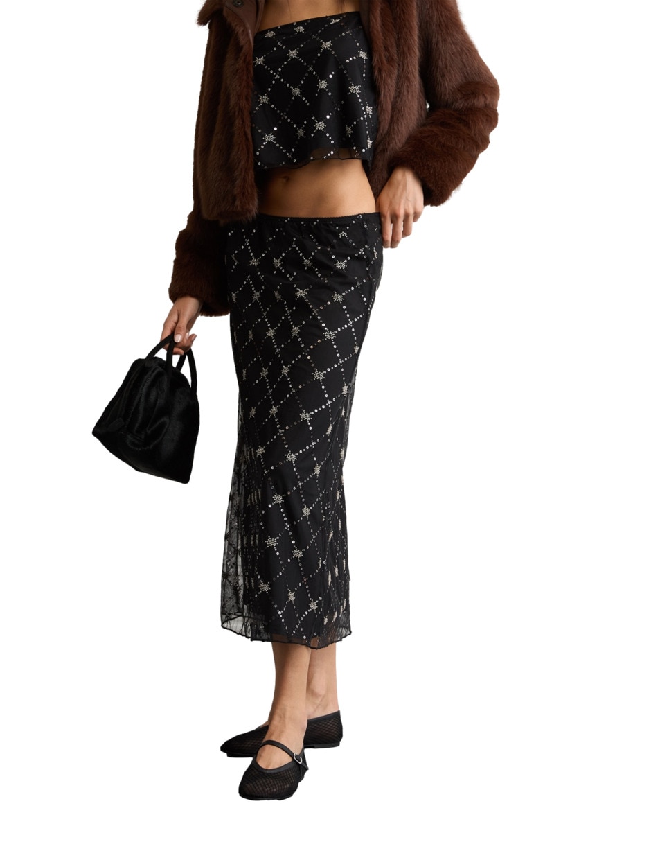 Falda midi Evening a la cintura
