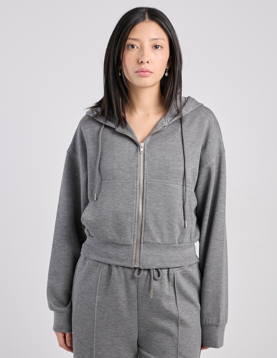Sudadera con capucha y bolsa para mujer