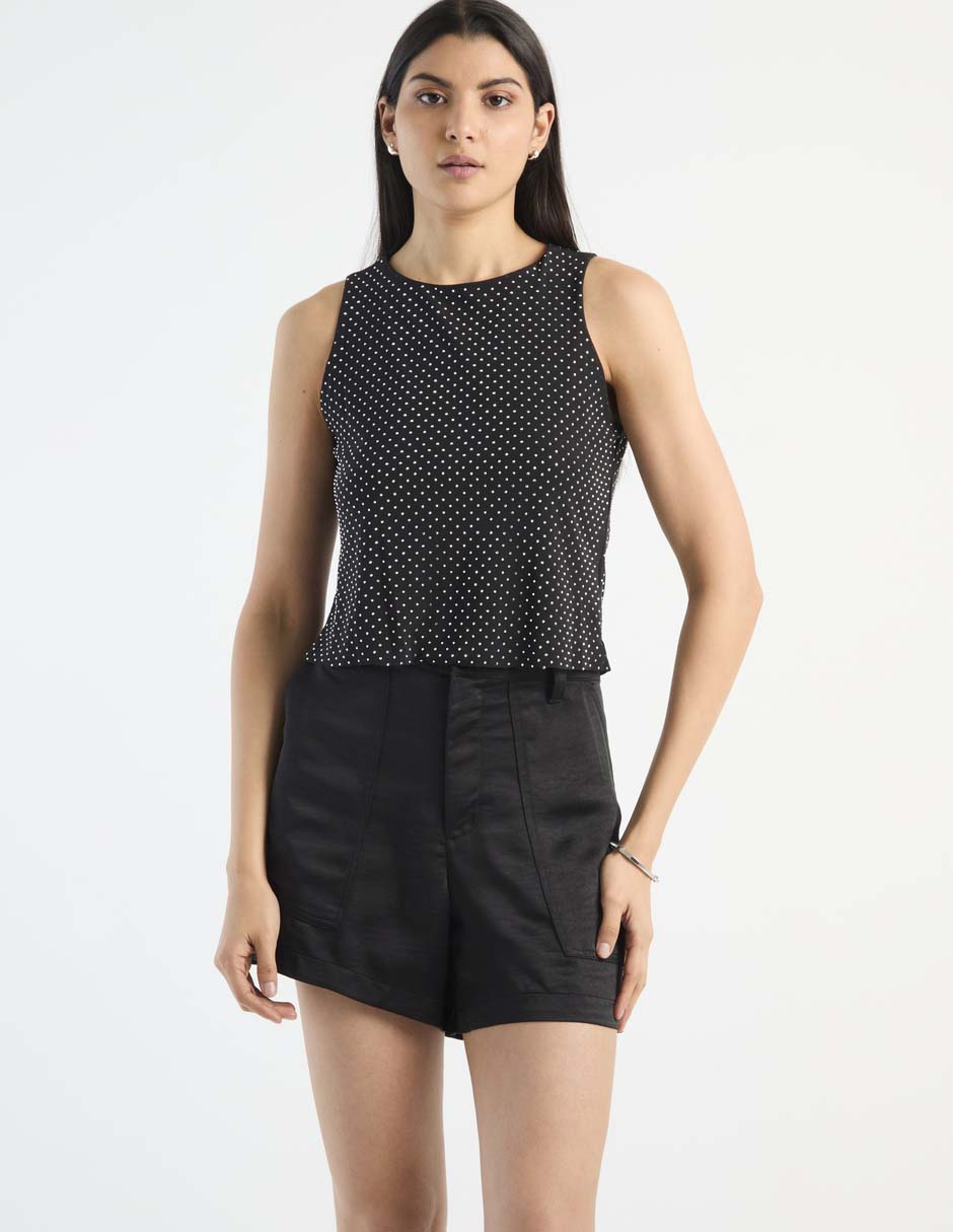 Top cuello redondo tirante ancho