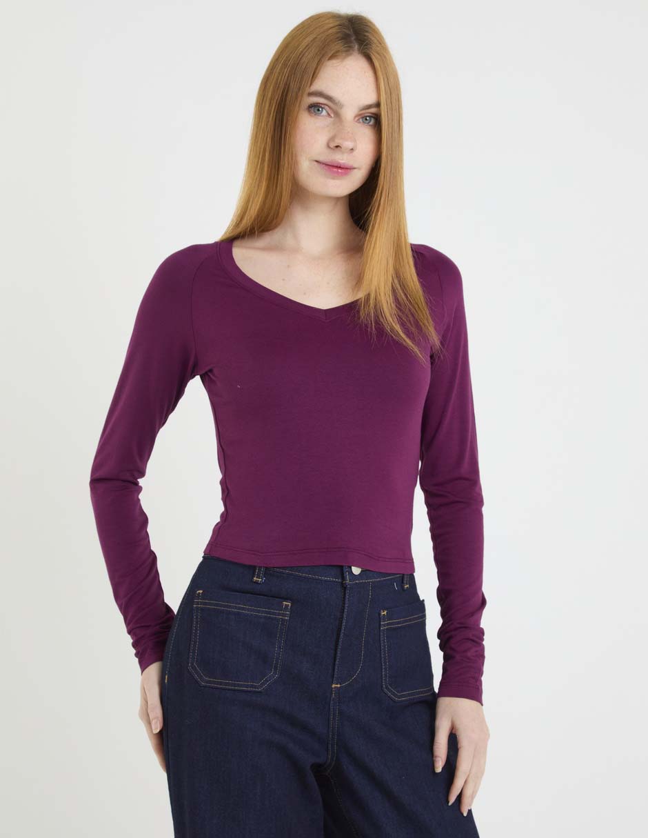 Blusa manga larga para mujer