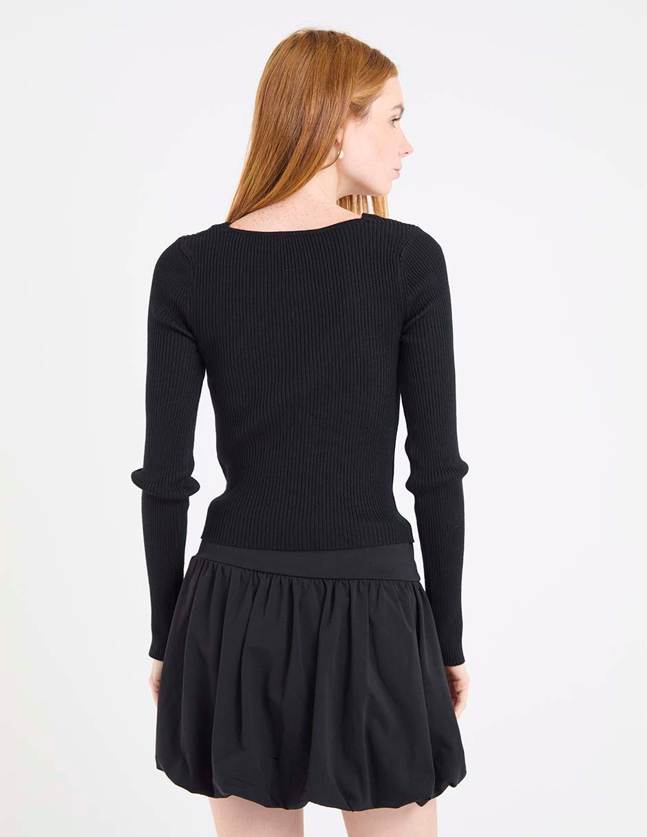 Suéter cuello con escote para mujer 2