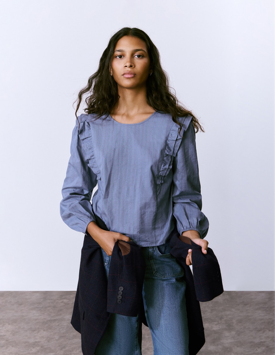 Blusa manga larga para mujer