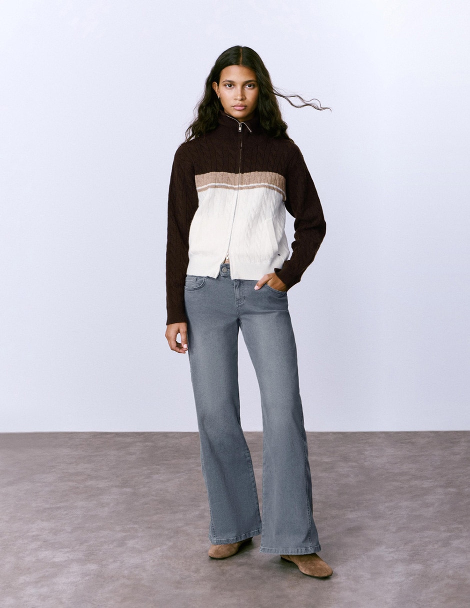 Jeans straight cintura media para mujer 2