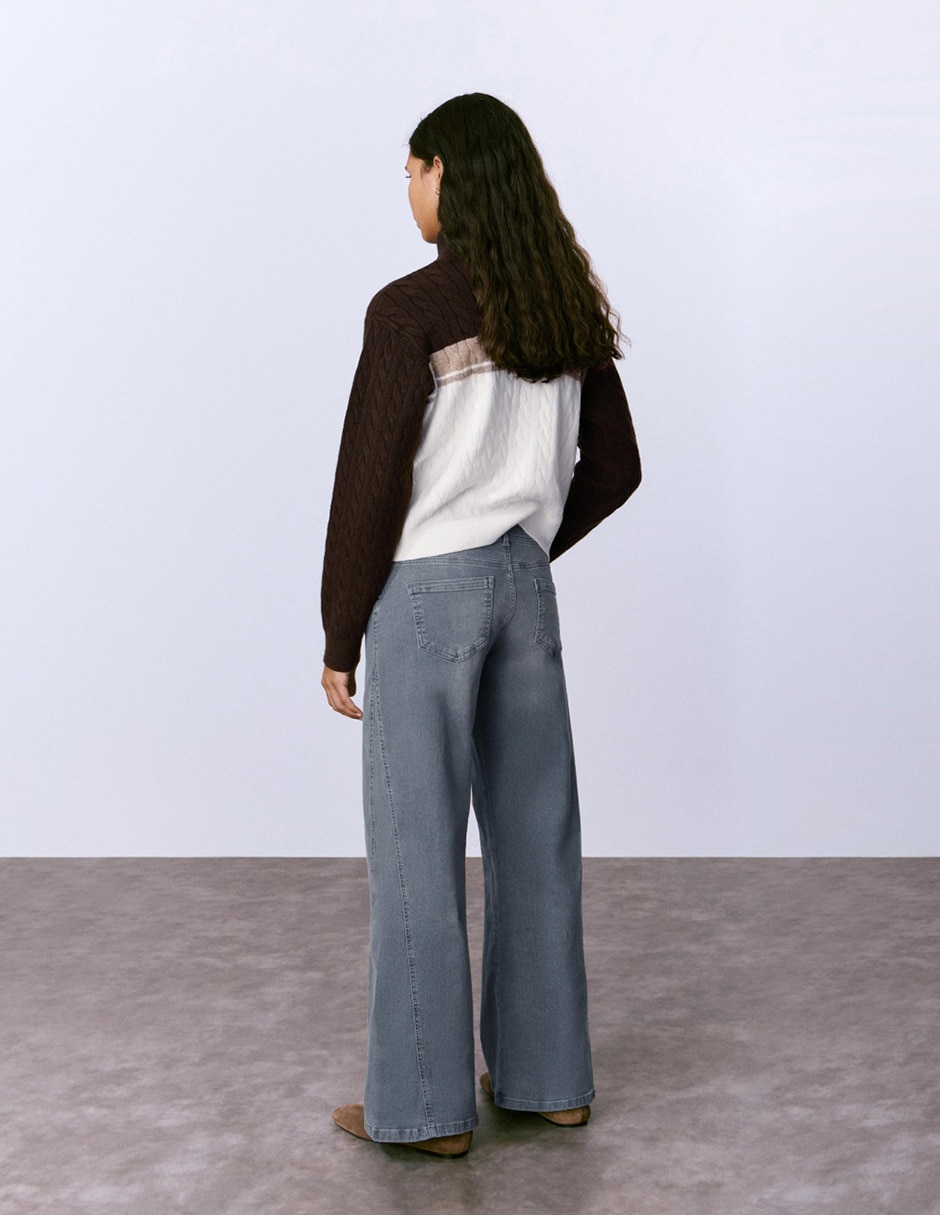 Jeans straight cintura media para mujer 4
