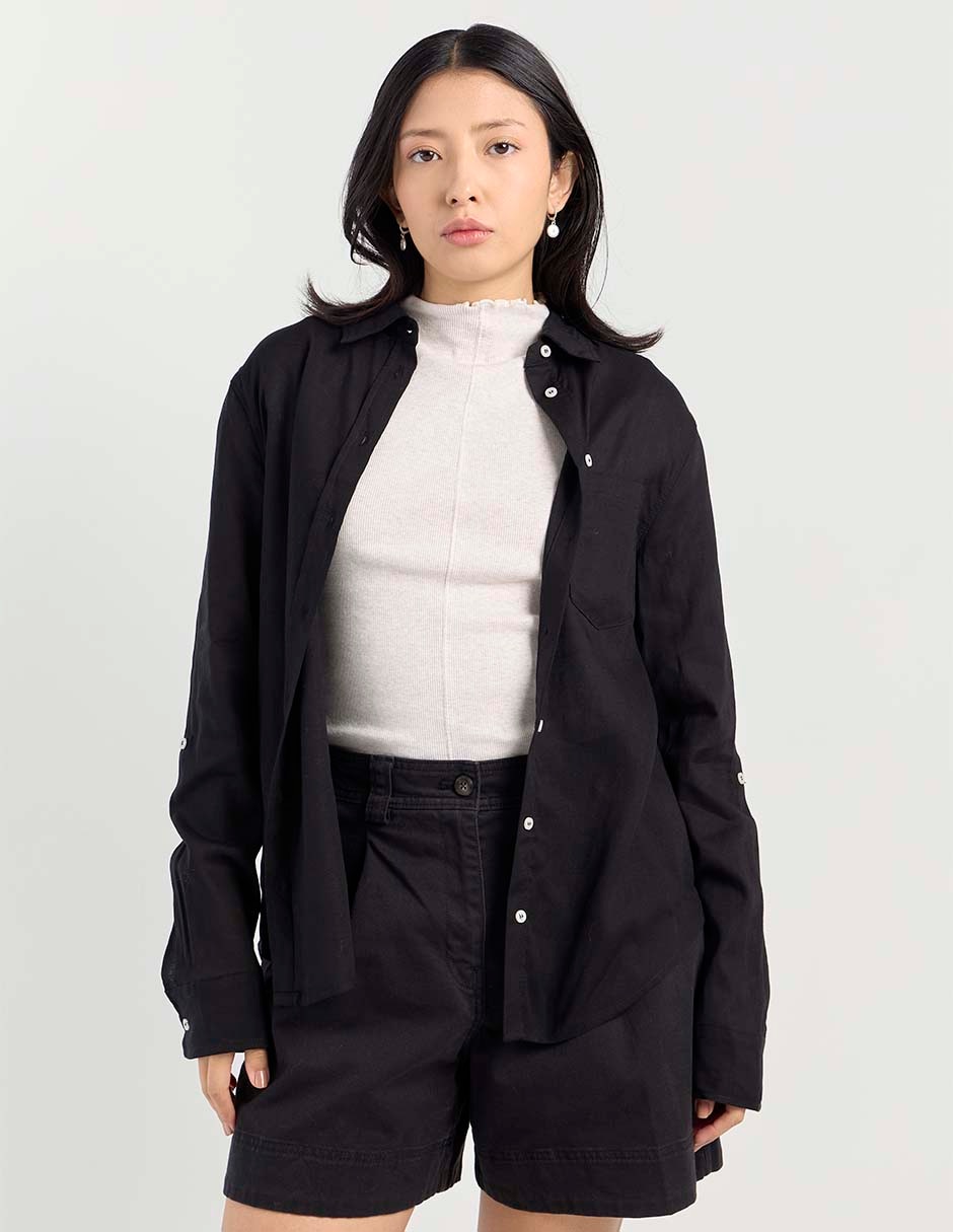 Blusa camisera manga larga para mujer Blusa camisera manga larga para mujer