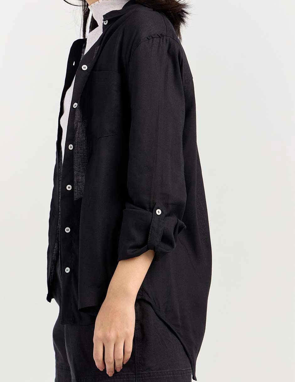 Blusa camisera manga larga para mujer 6