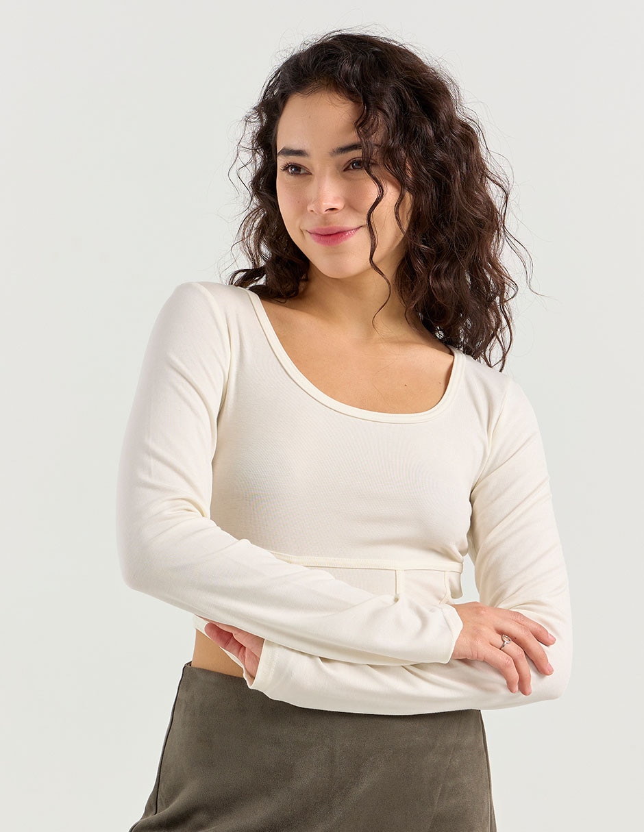 Blusa manga larga para mujer