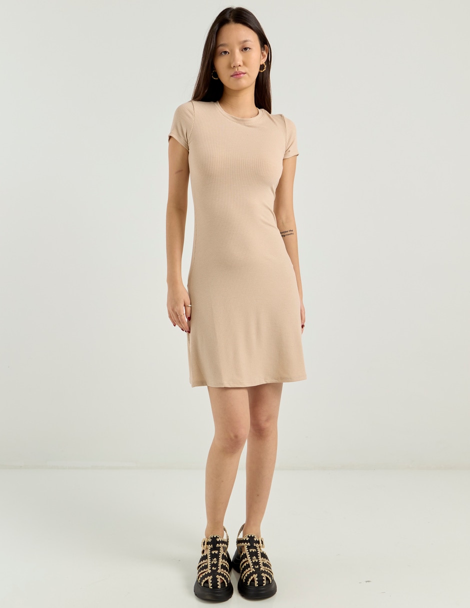 Vestido corto casual Coffee Bean para mujer