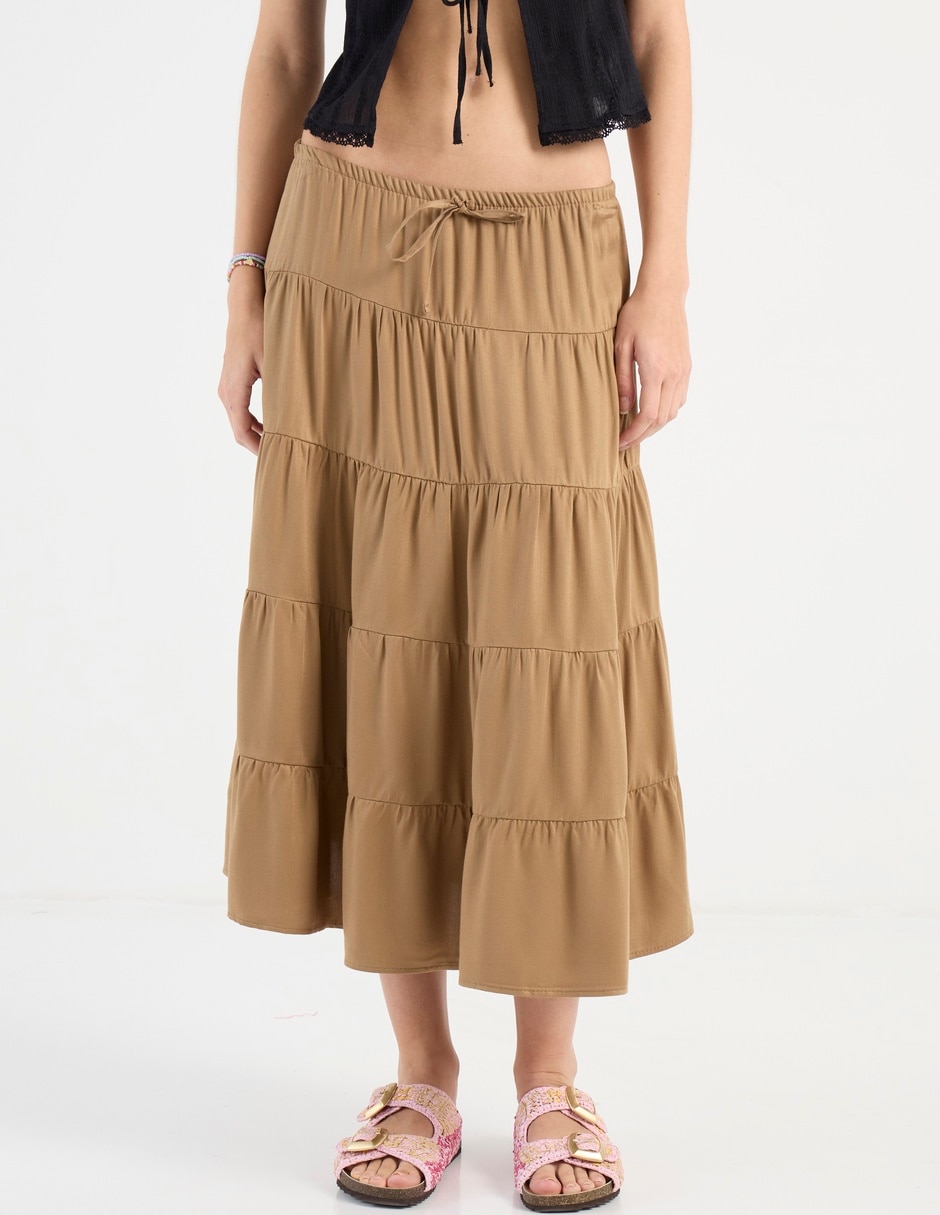 Falda midi a la cintura Falda midi a la cintura