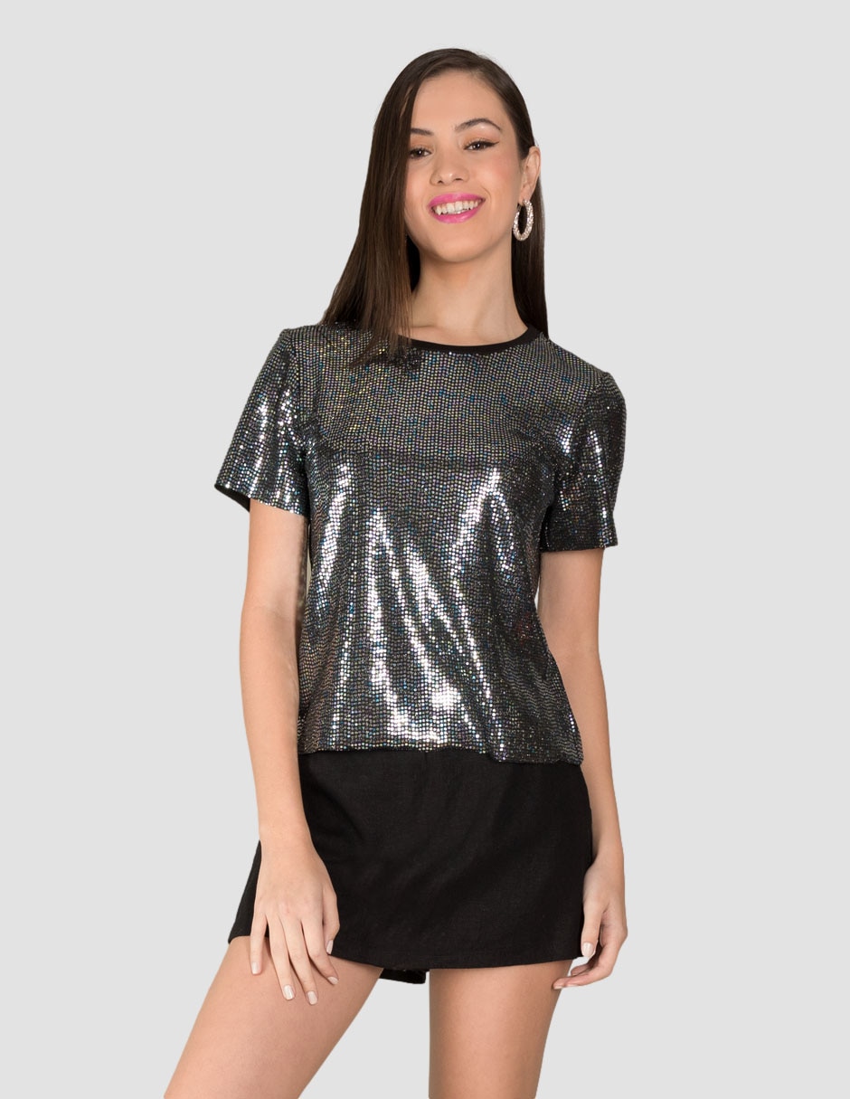Playera manga corta cuello redondo para mujer 2