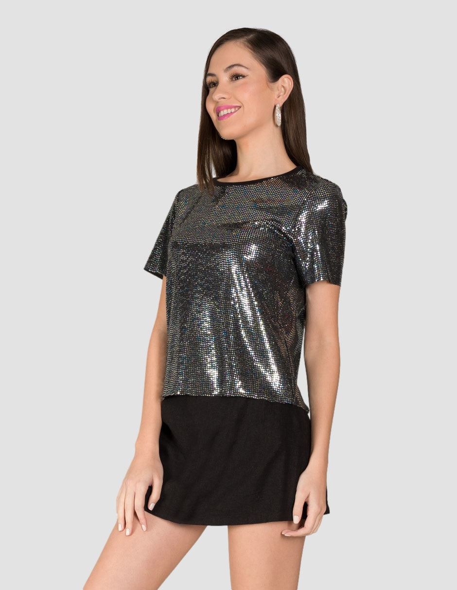 Playera manga corta cuello redondo para mujer 3