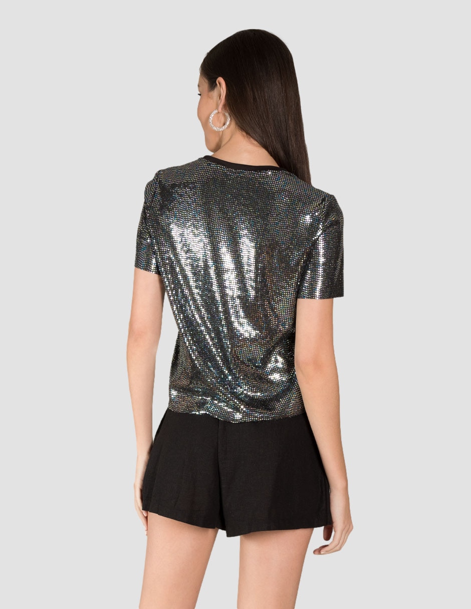 Playera manga corta cuello redondo para mujer 4