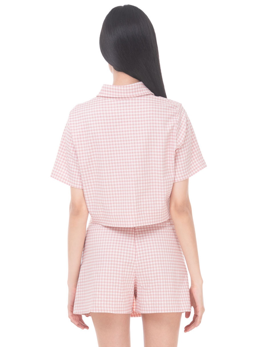 Blusa camisera manga corta para mujer 2