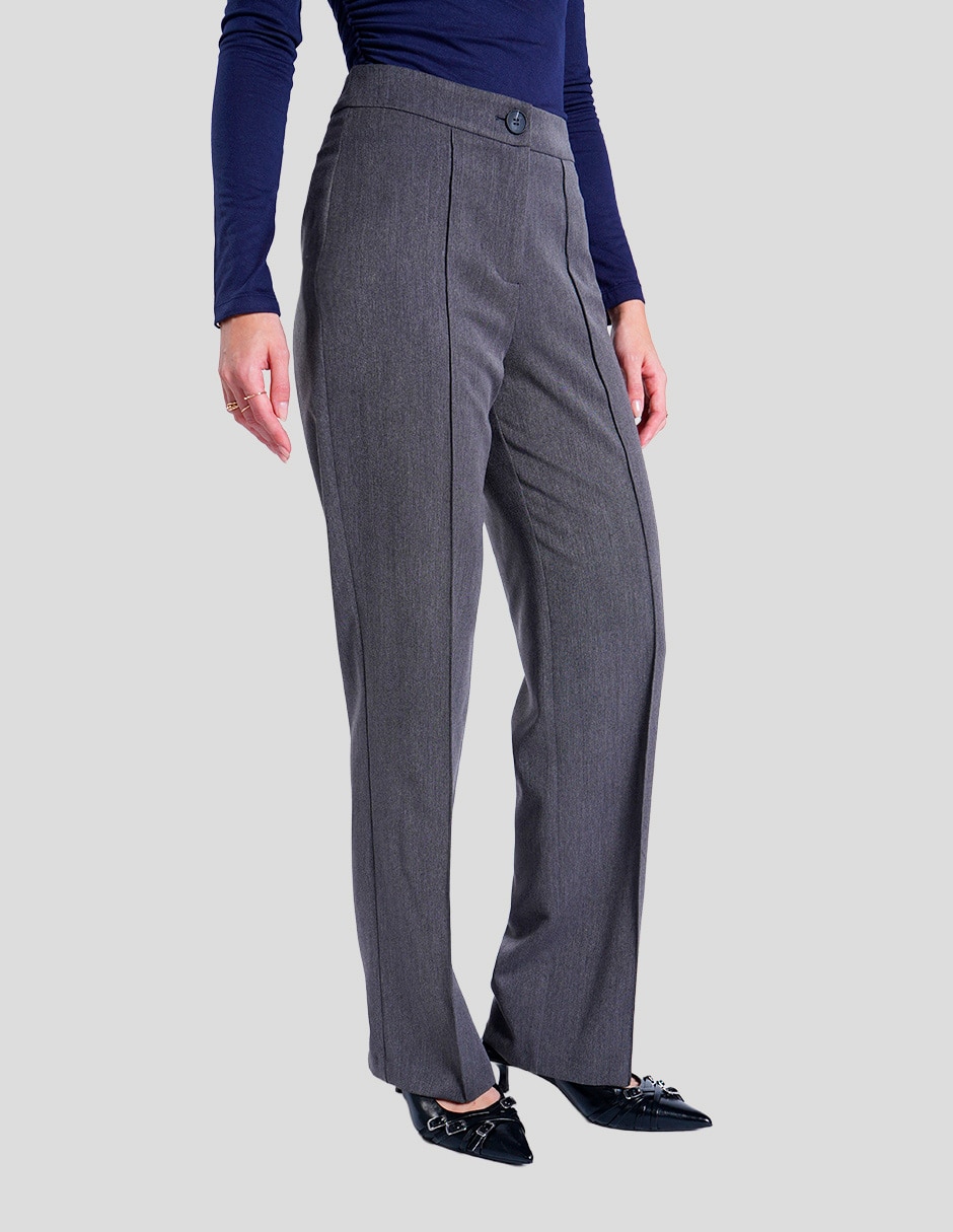 PANTALÓN C/PINZAS SALSA 22549, M, GRIS
