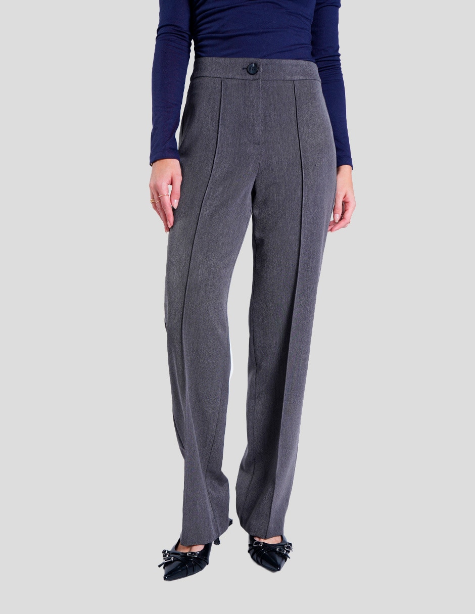 PANTALÓN C/PINZAS SALSA 22549, M, GRIS