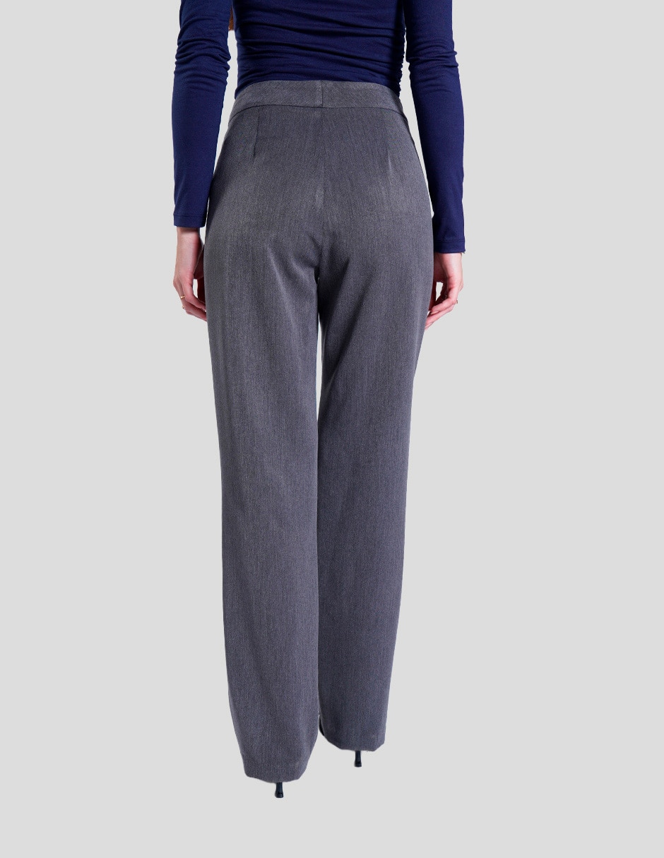 PANTALÓN C/PINZAS SALSA 22549, M, GRIS