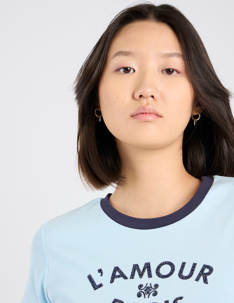 Playera manga corta cuello redondo para mujer 4