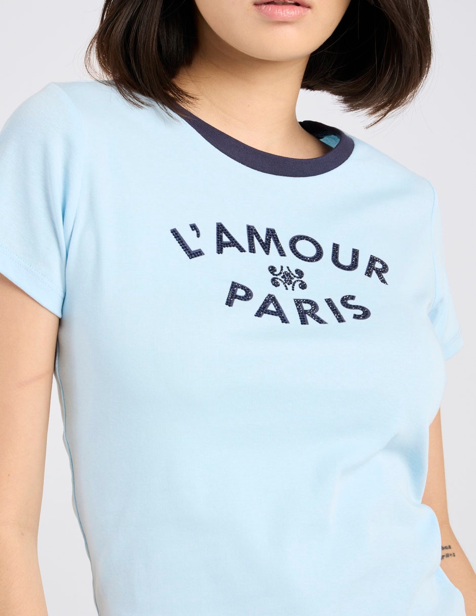 Playera manga corta cuello redondo para mujer 5