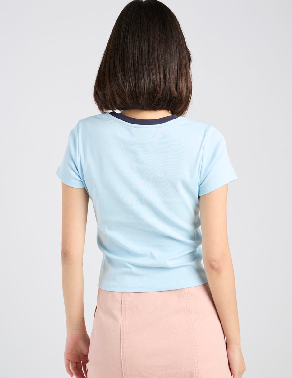 Playera manga corta cuello redondo para mujer 6