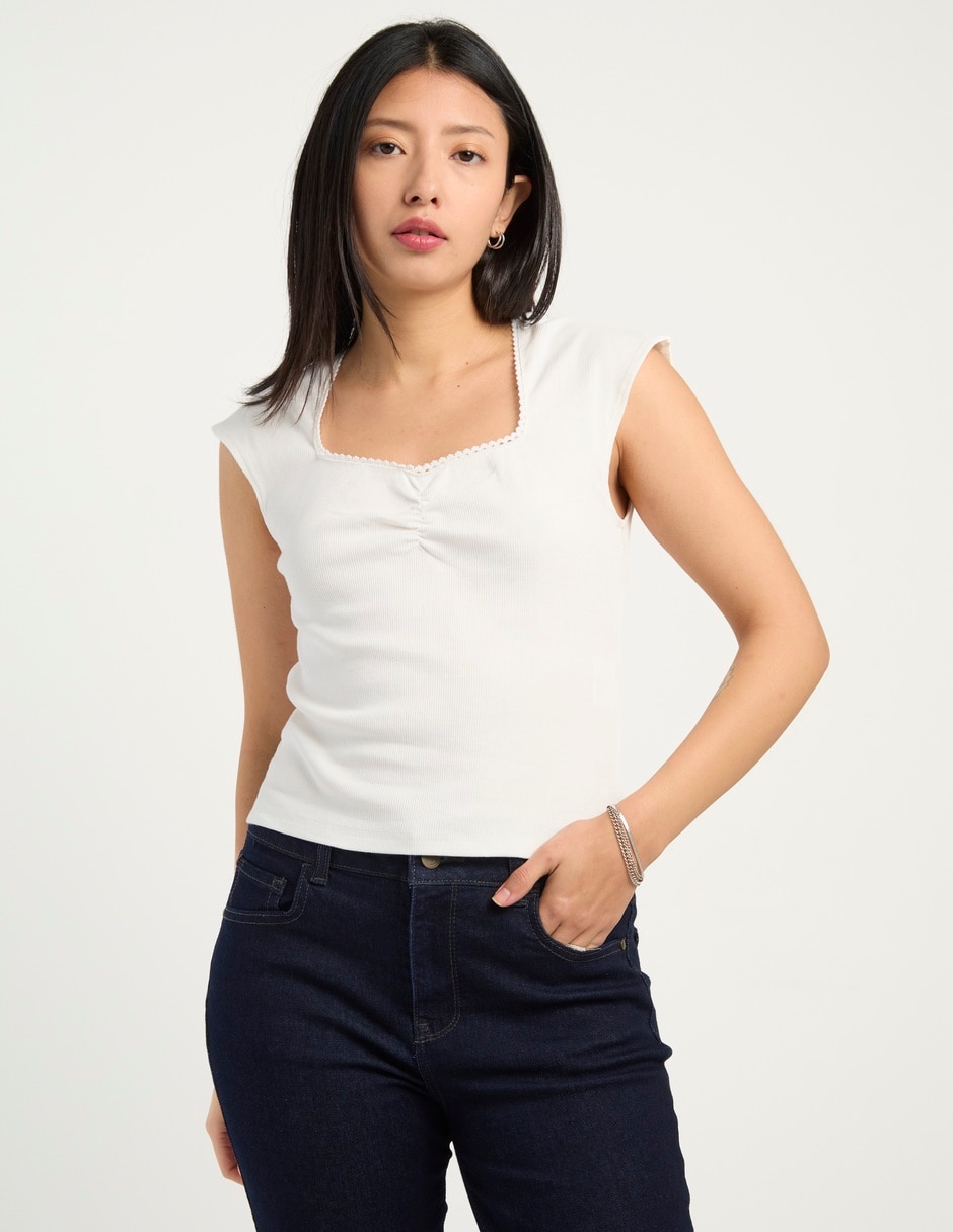 Blusa manga corta para mujer