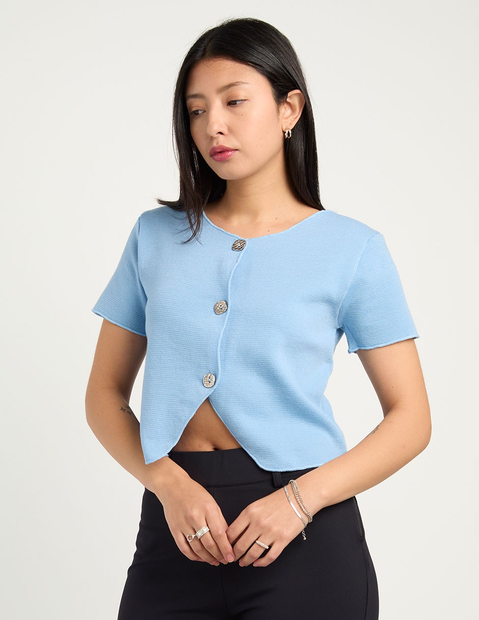 Blusa manga corta para mujer