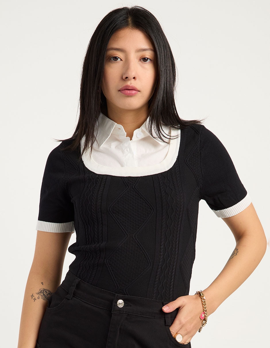 Blusa manga corta para mujer