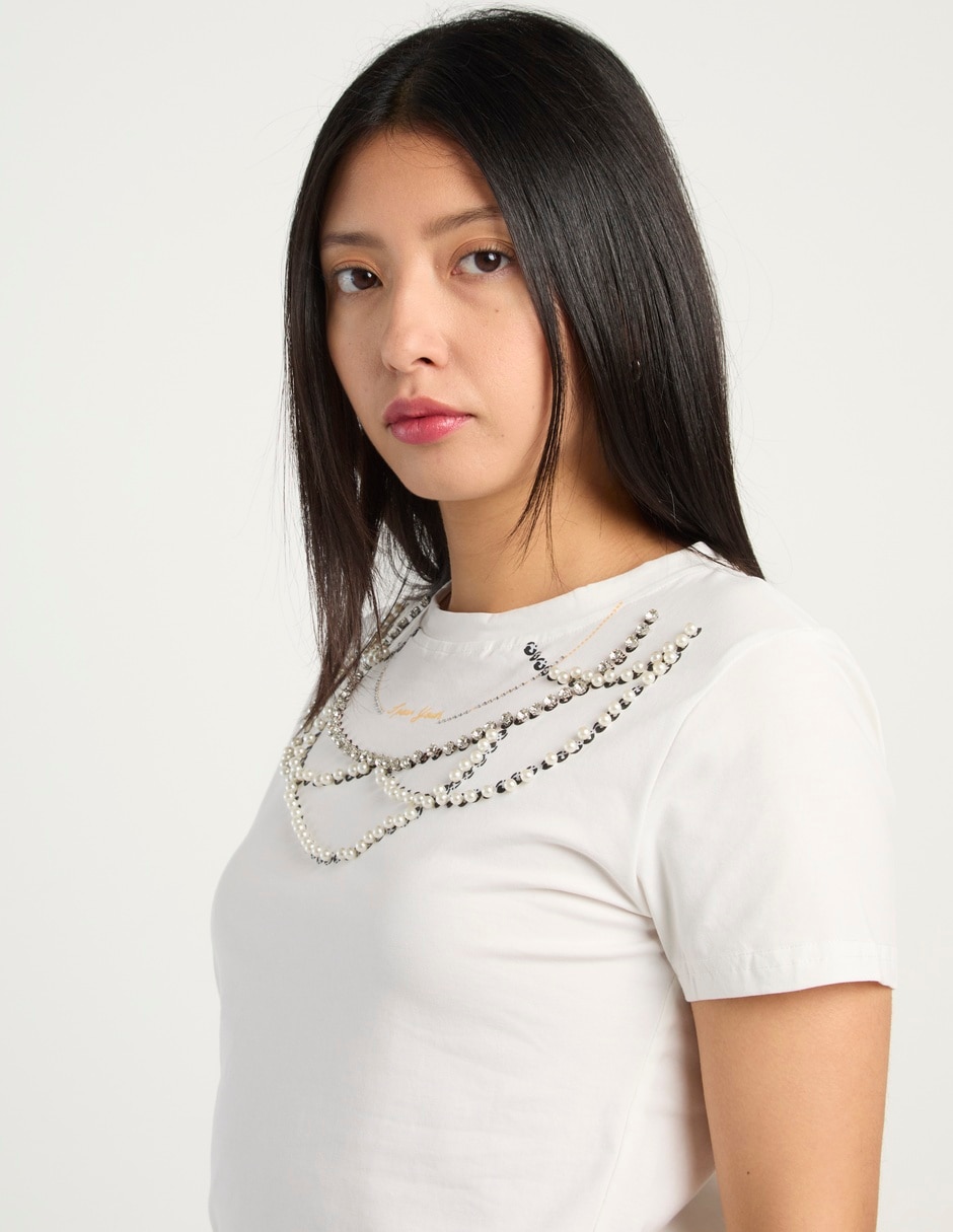 Playera manga corta cuello redondo para mujer 4