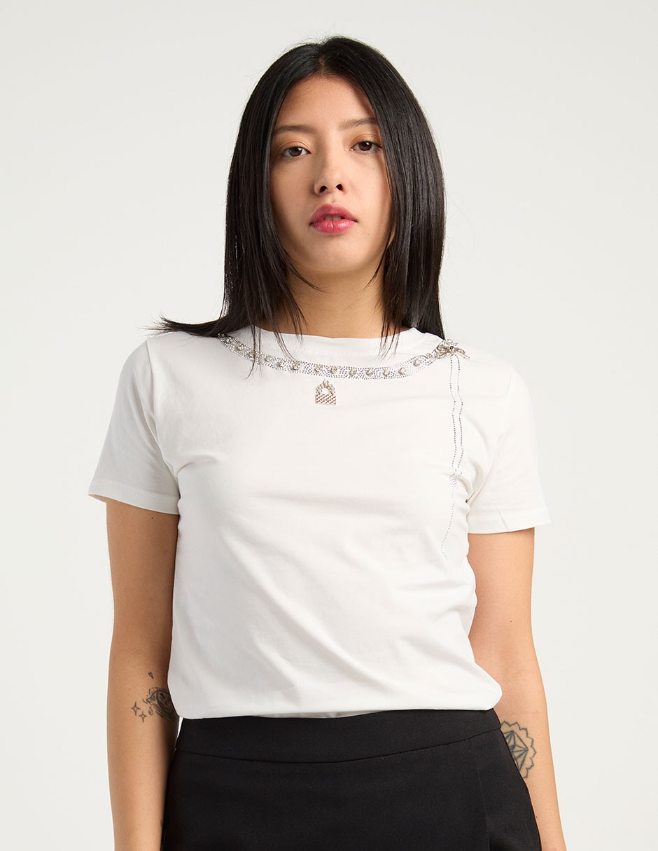 Playera manga corta cuello redondo para mujer 2