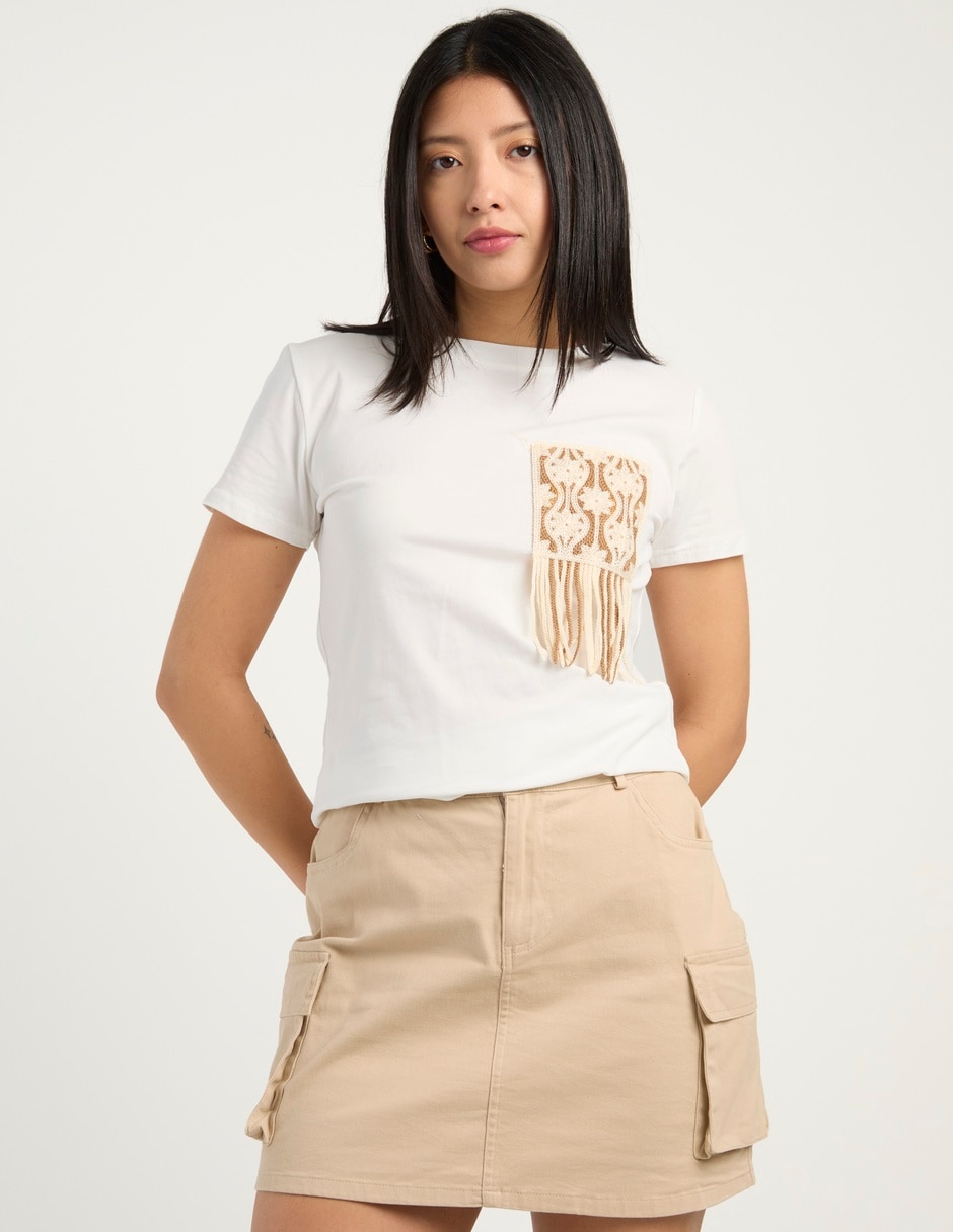 Playera manga corta cuello redondo para mujer 2