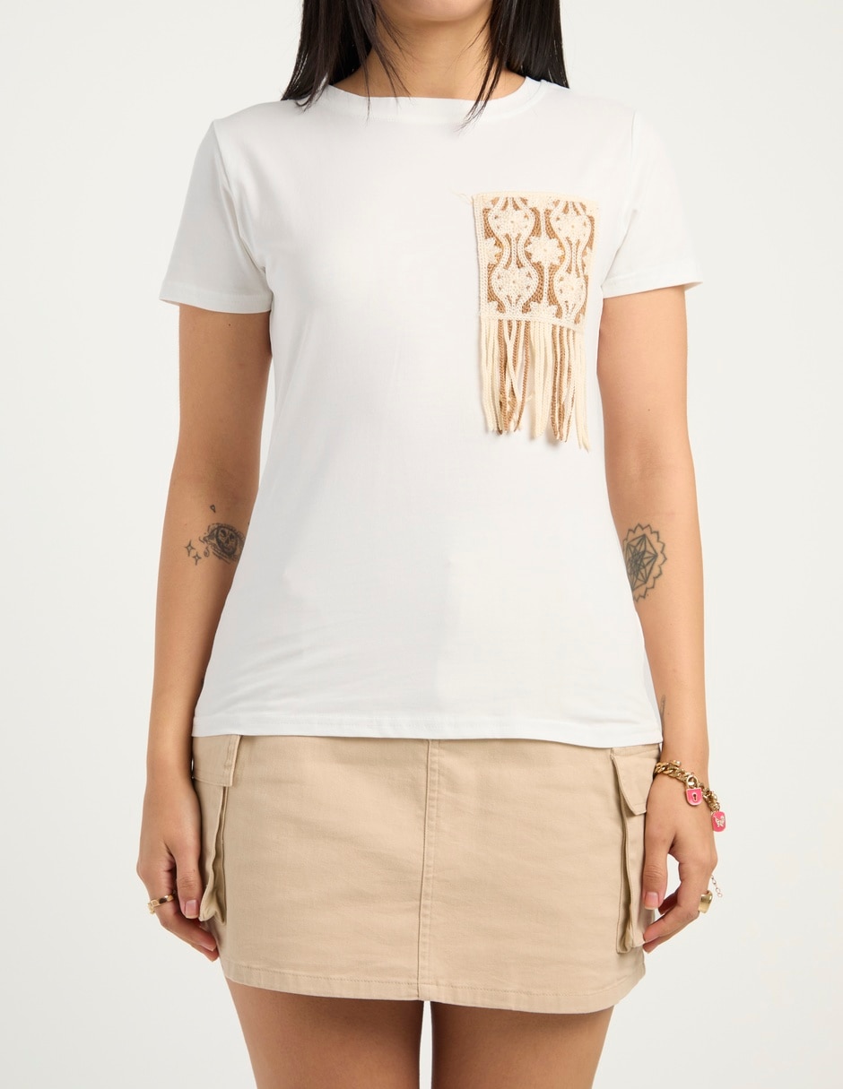 Playera manga corta cuello redondo para mujer 7