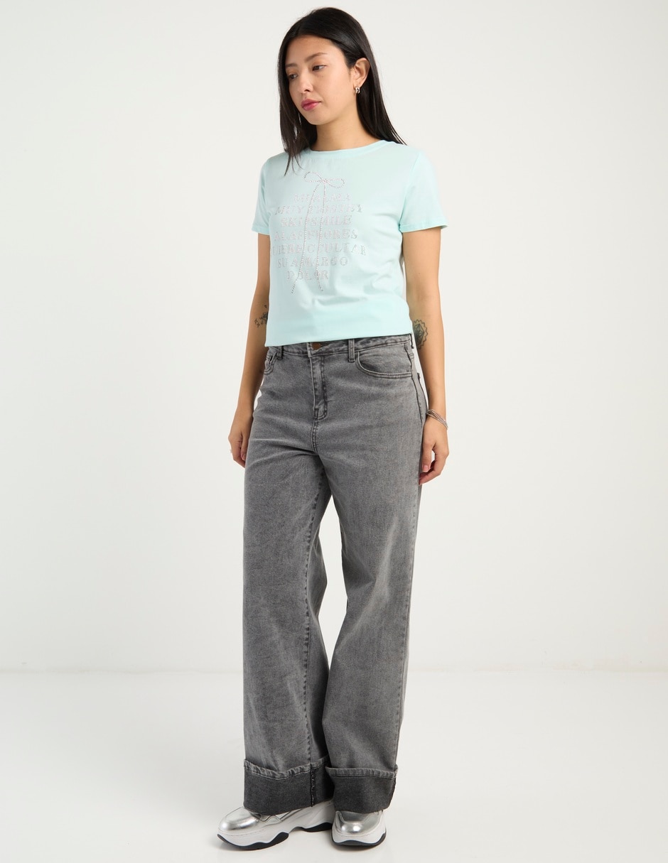 Playera manga corta cuello redondo para mujer 3