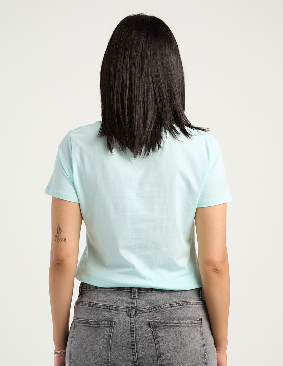 Playera manga corta cuello redondo para mujer 6
